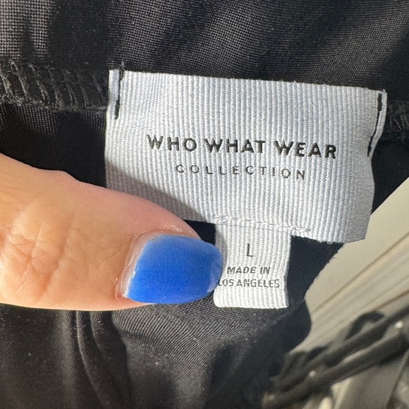 WHO WHAT WEAR Black Ruched Button Front Long Sleeve Blouse Size L - Picture 5 of 5